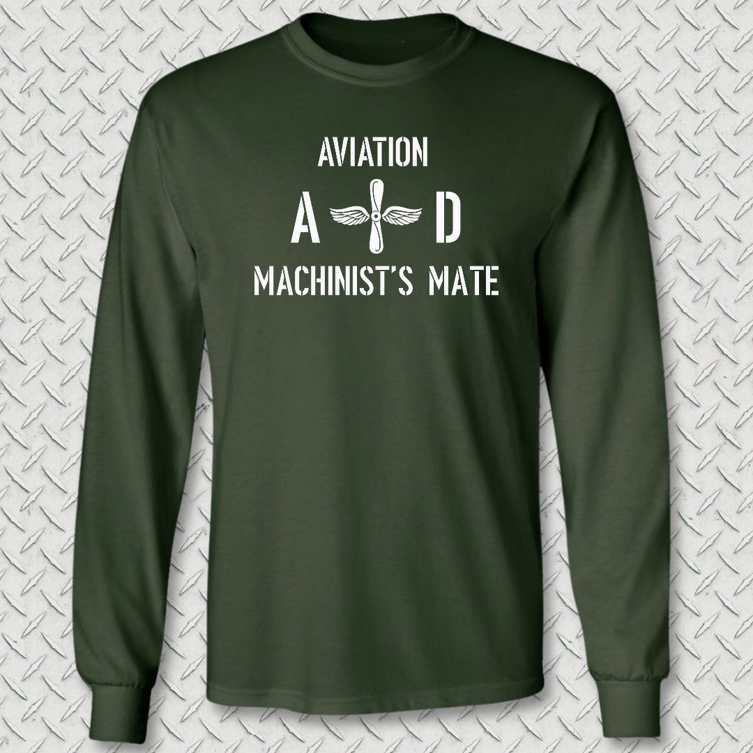 AD - Aviation Machinist's Mate Long Sleeve Tee - Forest Green