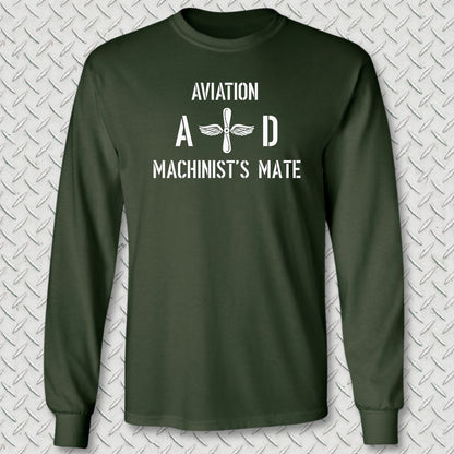 AD - Aviation Machinist's Mate Long Sleeve Tee - Forest Green