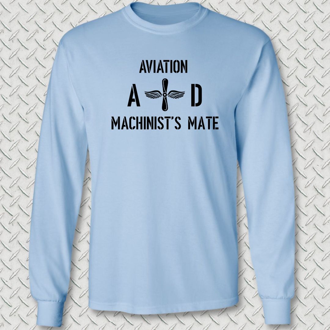 AD - Aviation Machinist's Mate Long Sleeve Tee - Light Blue