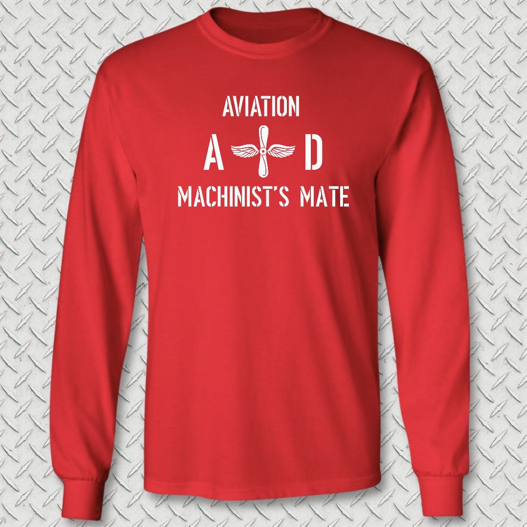 AD - Aviation Machinist's Mate Long Sleeve Tee - Red