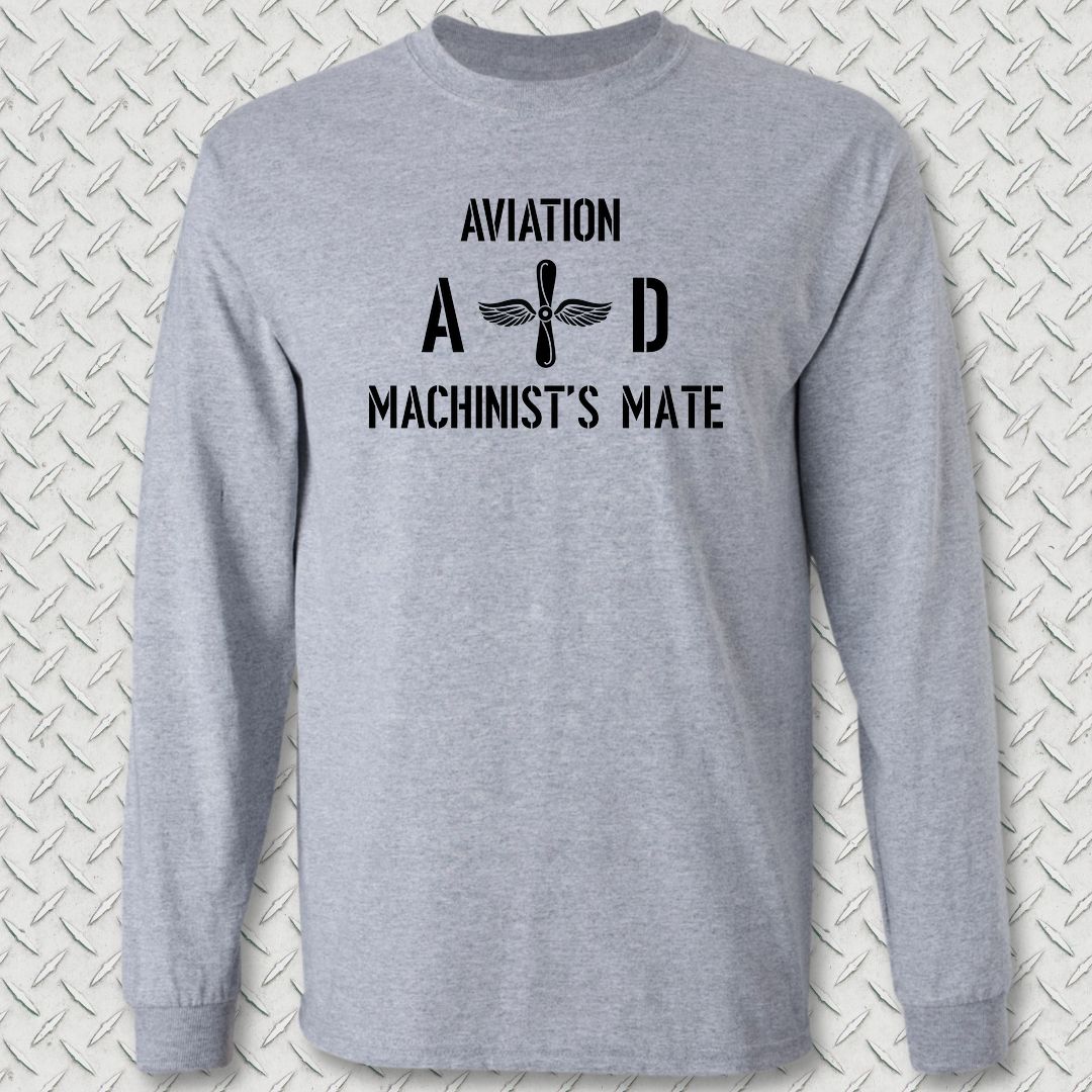 AD - Aviation Machinist's Mate Long Sleeve Tee - Sport Grey