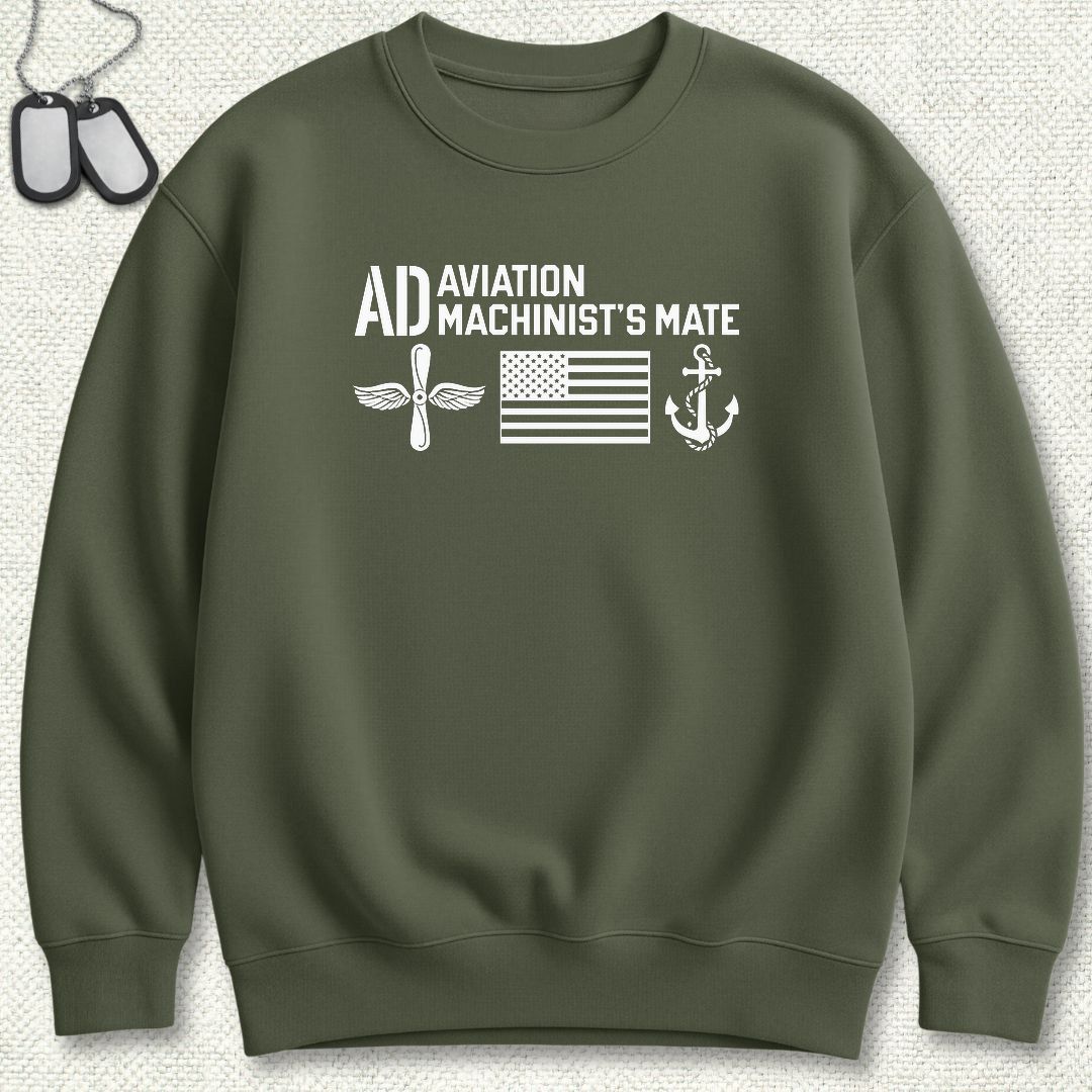 AD - Flag & Anchor Sweatshirt - Military Green