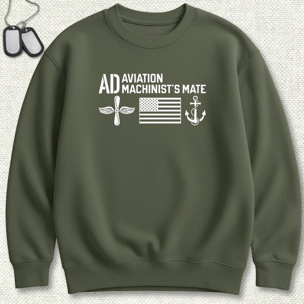AD - Flag & Anchor Sweatshirt – Navy Humor