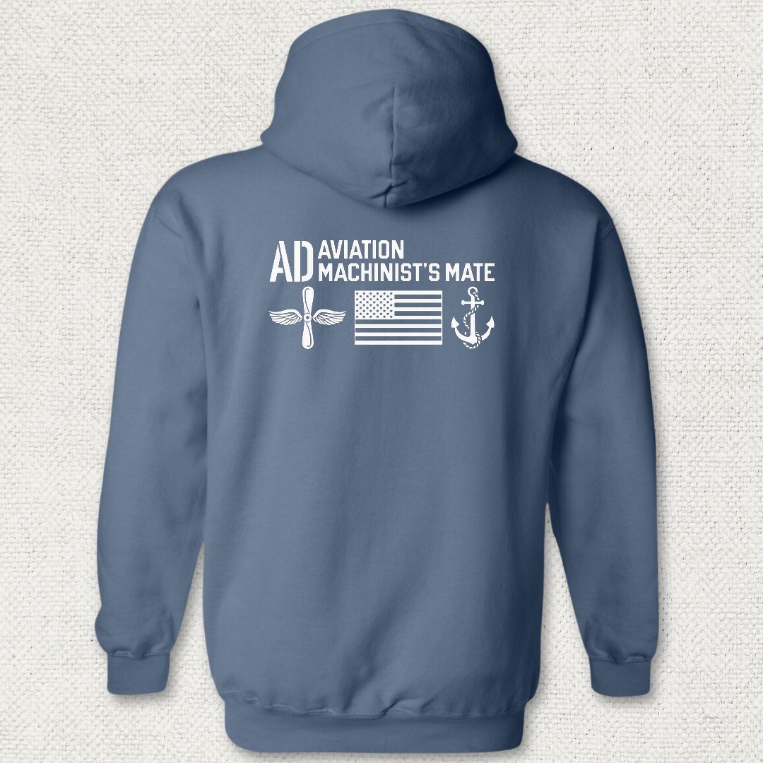 AD - Flag & Anchor Hoodie - Heather Navy