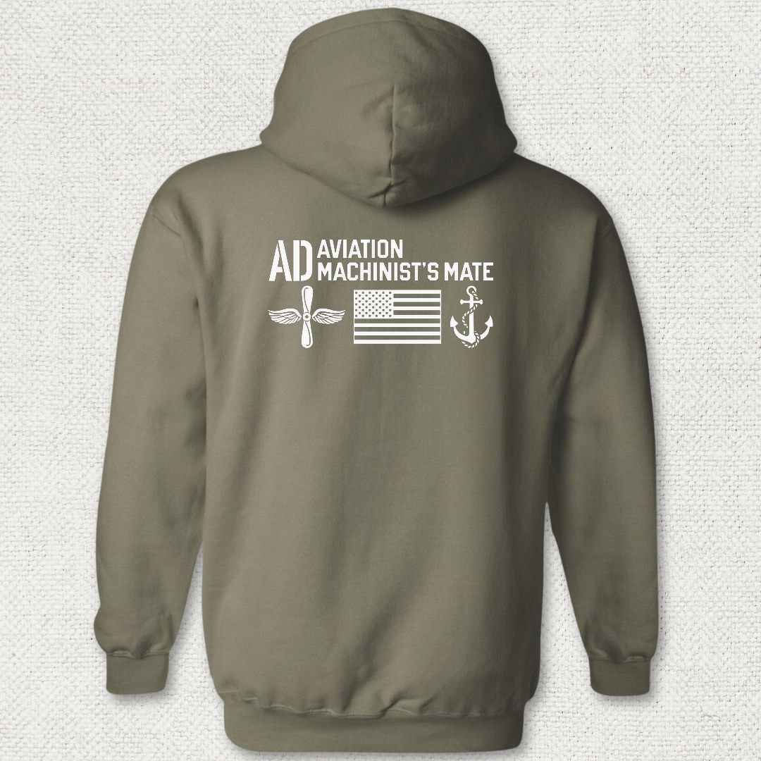 AD - Flag & Anchor Hoodie - Military Green