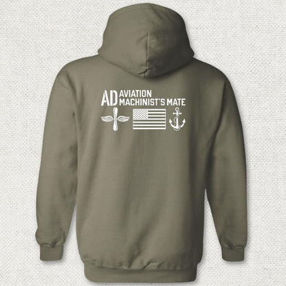 AD - Flag & Anchor Hoodie - Military Green