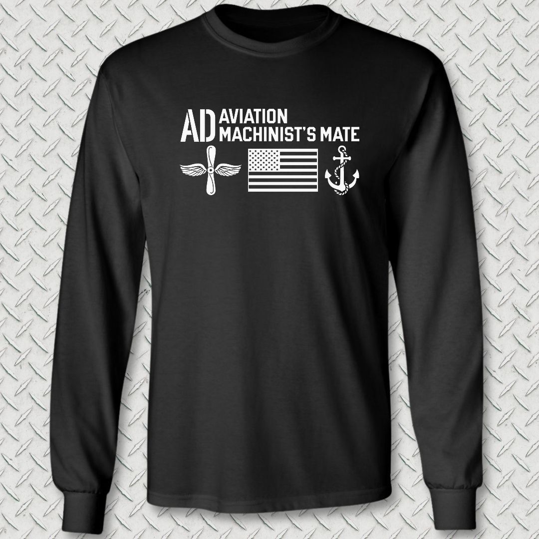 AD - Flag & Anchor Long Sleeve Tee - Black