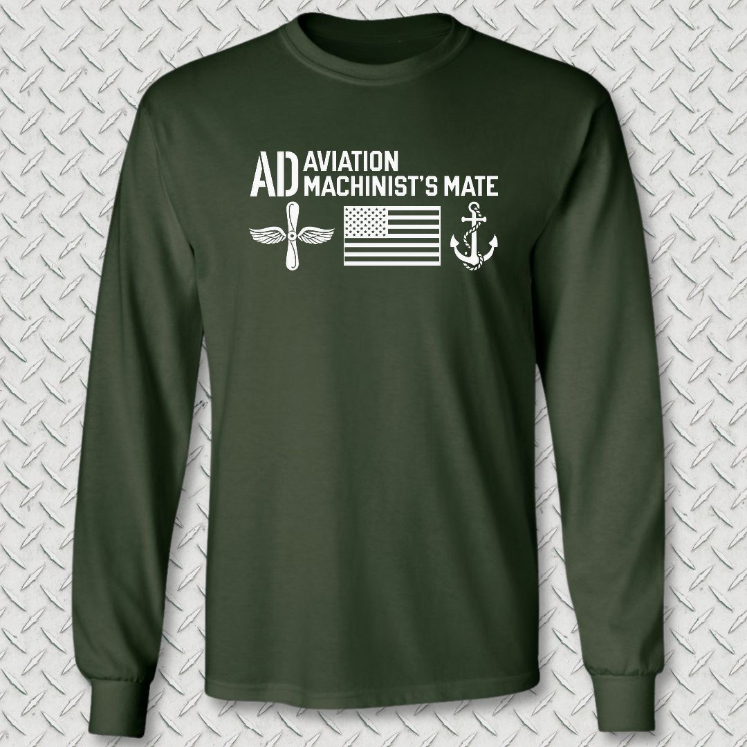 AD - Flag & Anchor Long Sleeve Tee - Forest Green