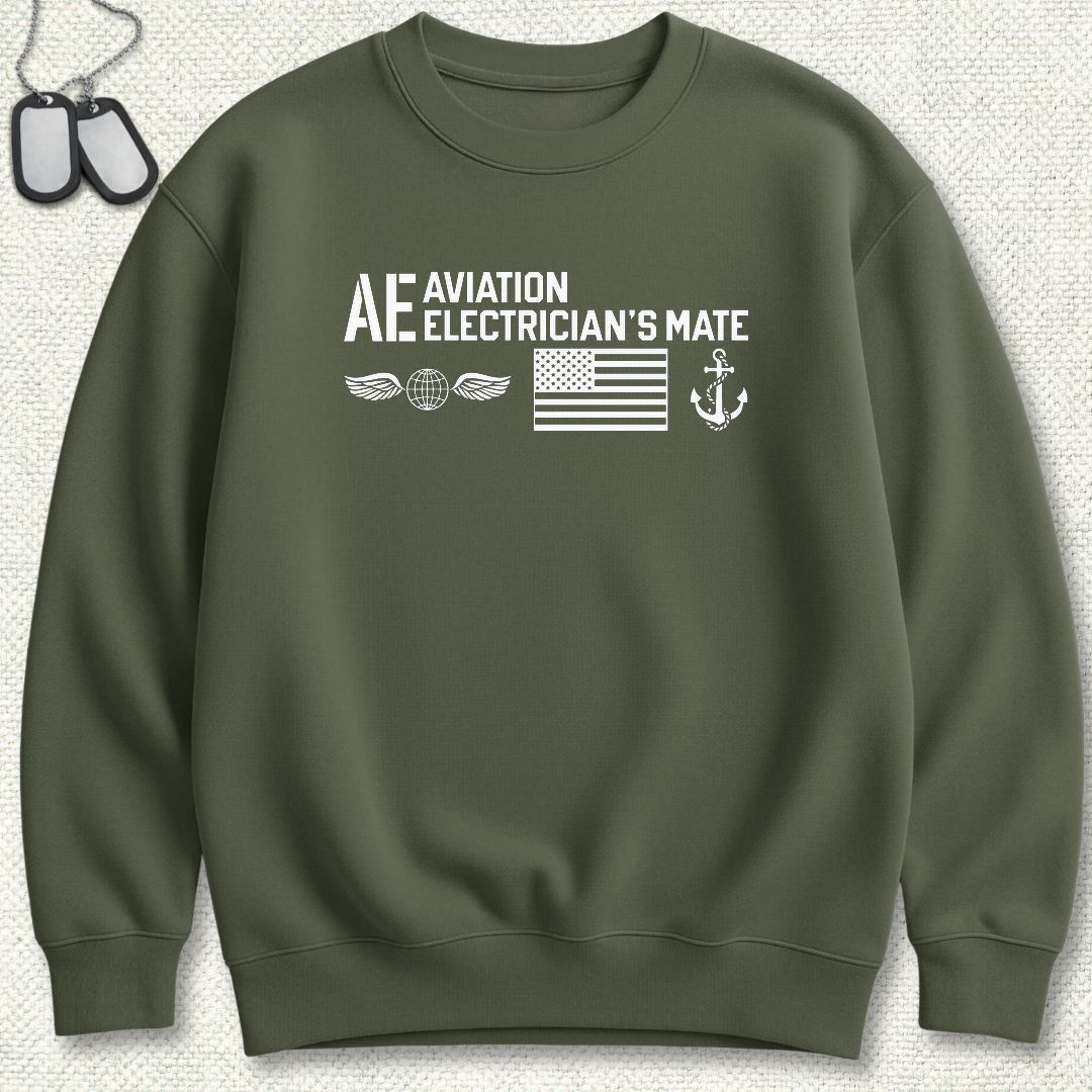 AE - Flag & Anchor Sweatshirt - Military Green