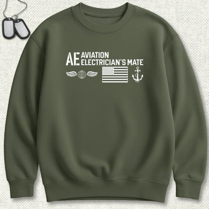AE - Flag & Anchor Sweatshirt - Military Green