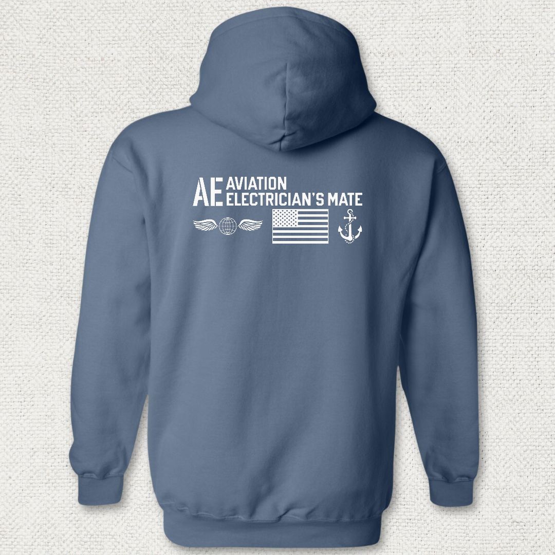 AE - Flag & Anchor Hoodie - Heather Navy