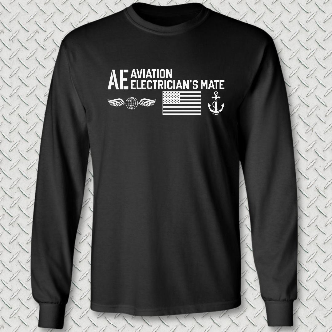 AE - Flag & Anchor Long Sleeve Tee - Black
