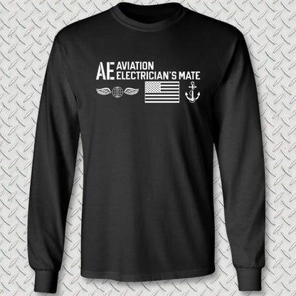 AE - Flag & Anchor Long Sleeve Tee - Black