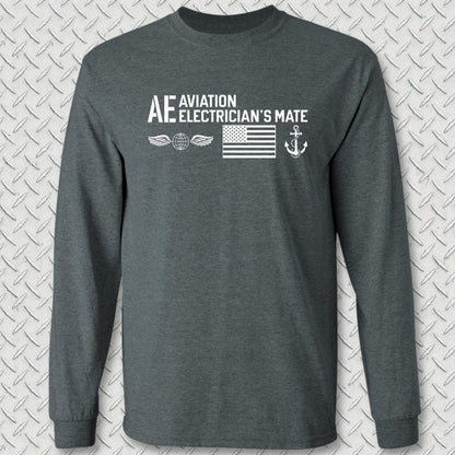 AE - Flag & Anchor Long Sleeve Tee - Dark Heather
