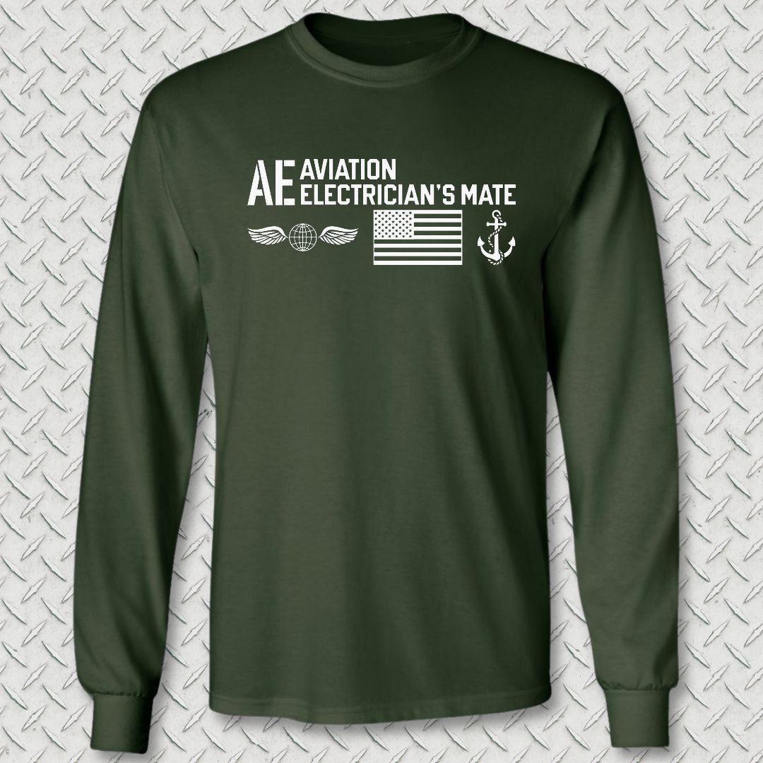 AE - Flag & Anchor Long Sleeve Tee - Forest Green