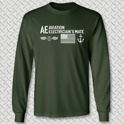 AE - Flag & Anchor Long Sleeve Tee - Forest Green