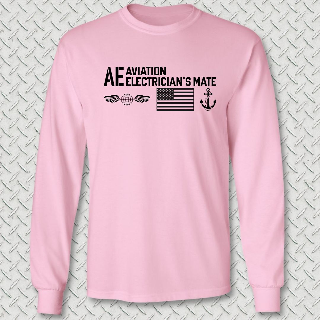 AE - Flag & Anchor Long Sleeve Tee - Pink