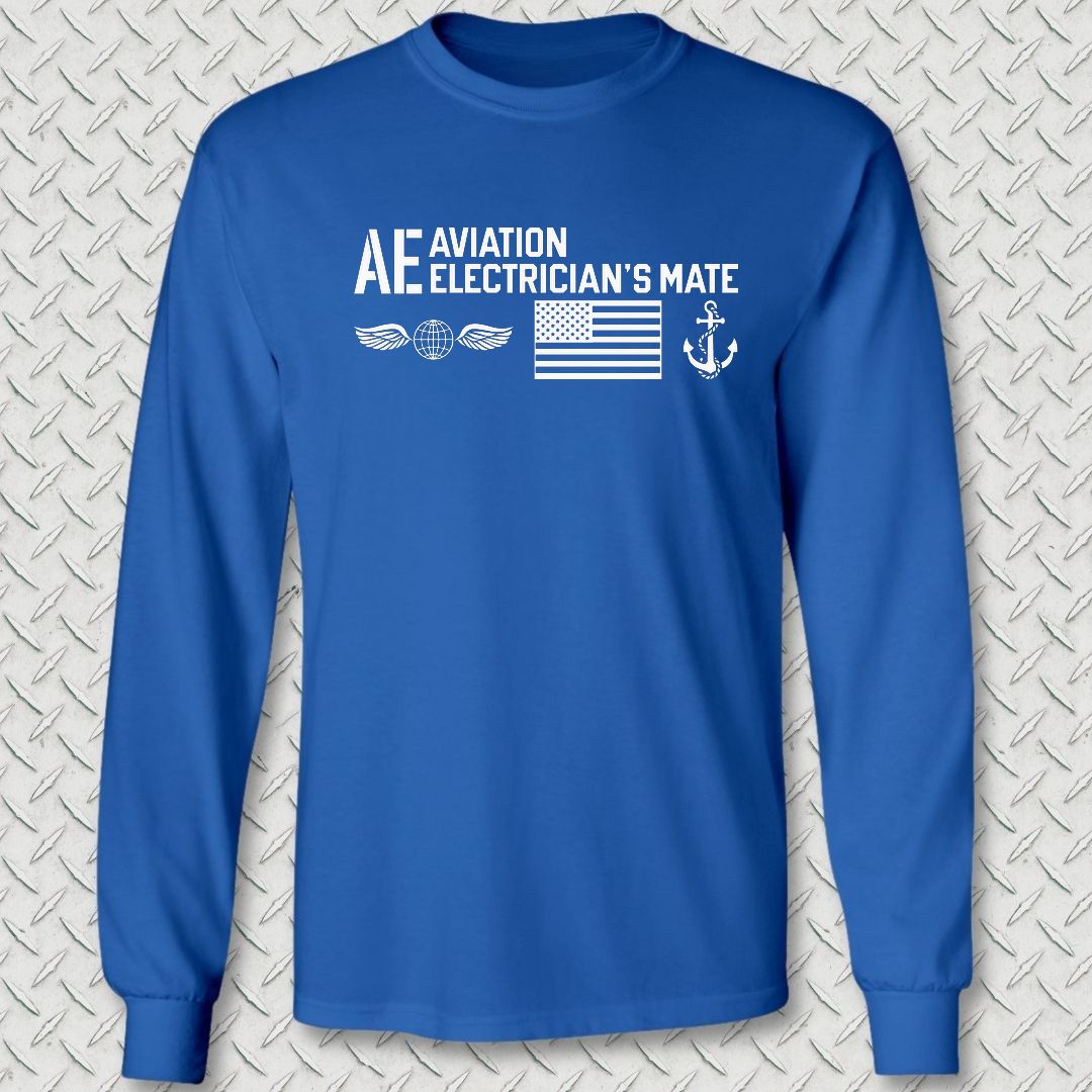 AE - Flag & Anchor Long Sleeve Tee - Royal Blue