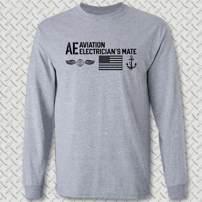 AE - Flag & Anchor Long Sleeve Tee - Sport Grey