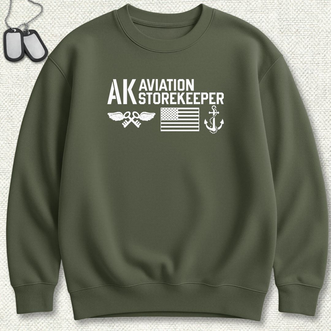 AK - Flag & Anchor Sweatshirt - Military Green