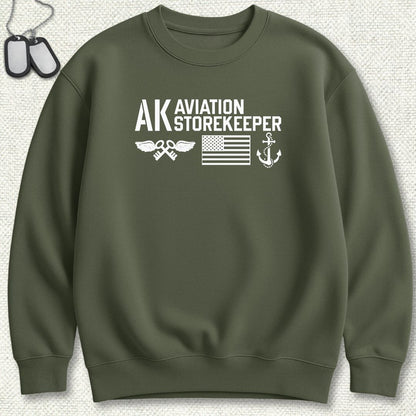 AK - Flag & Anchor Sweatshirt - Military Green