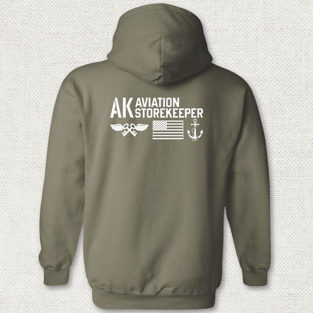 AK - Flag & Anchor Hoodie - Military Green