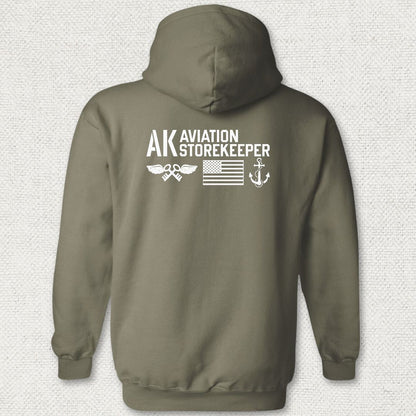 AK - Flag & Anchor Hoodie - Military Green