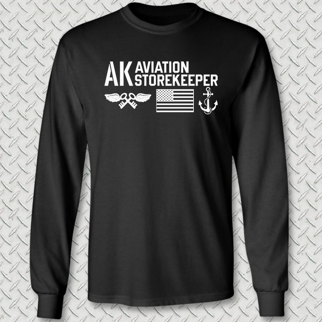 AK - Flag & Anchor Long Sleeve Tee - Black