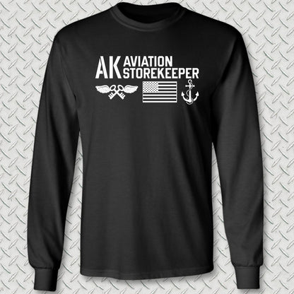 AK - Flag & Anchor Long Sleeve Tee - Black