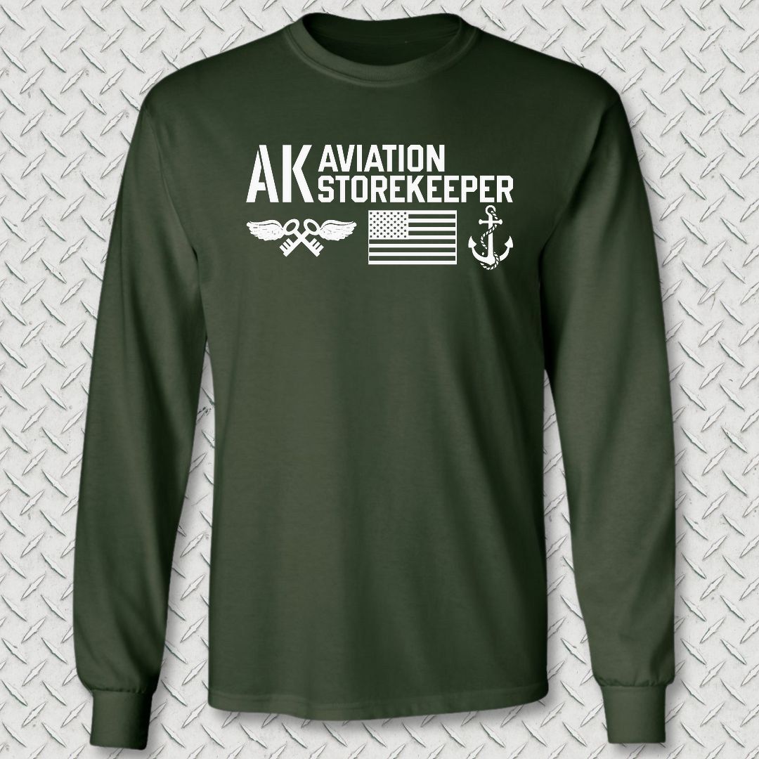 AK - Flag & Anchor Long Sleeve Tee - Forest Green