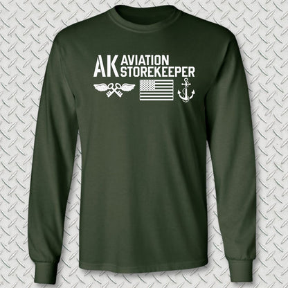 AK - Flag & Anchor Long Sleeve Tee - Forest Green