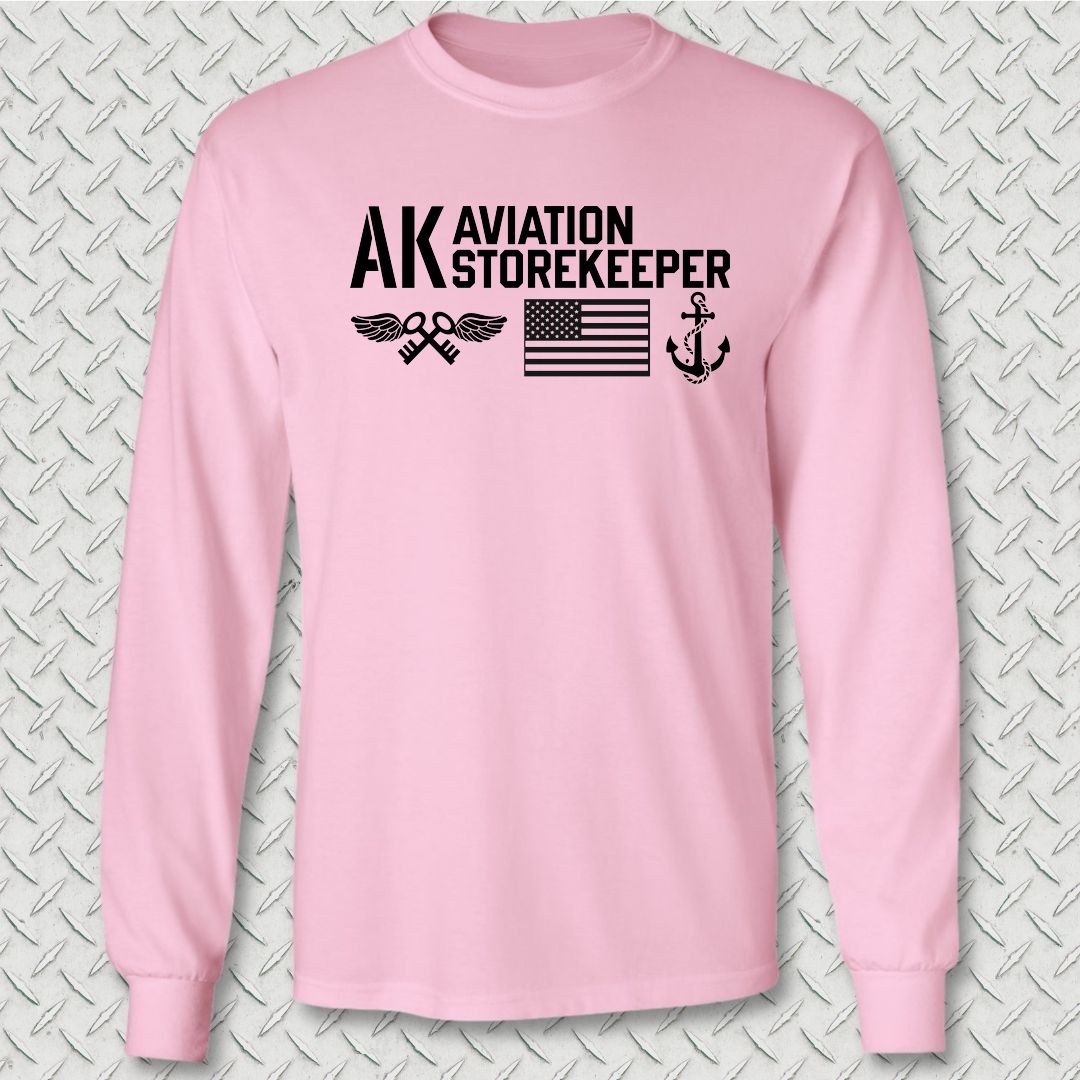 AK - Flag & Anchor Long Sleeve Tee - Pink