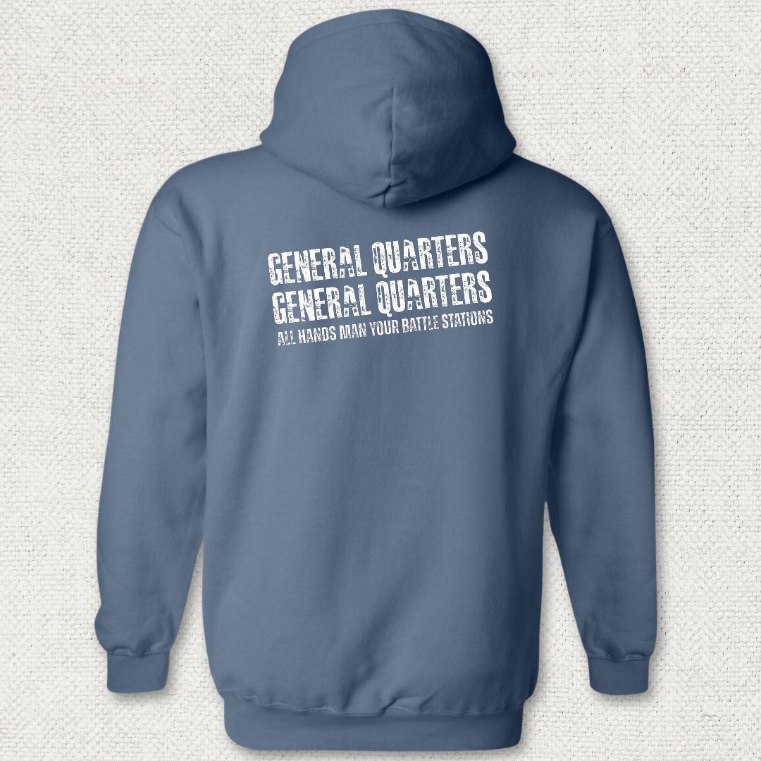 All Hands Man Your Battle Stations Hoodie - Heather Navy