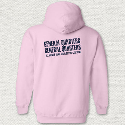 All Hands Man Your Battle Stations Hoodie - Pink