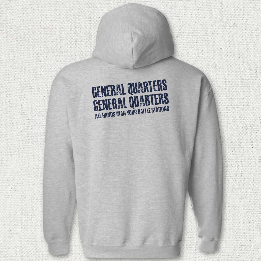 All Hands Man Your Battle Stations Hoodie - Sport Grey