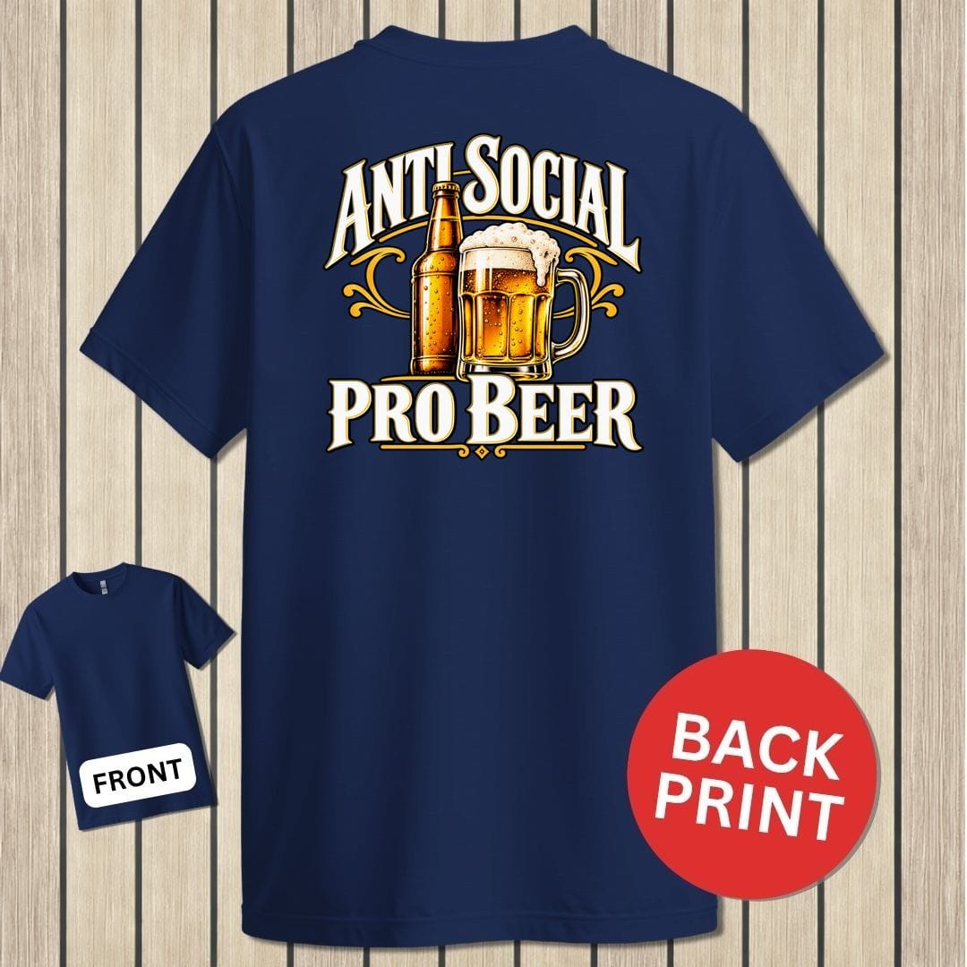 NavyHumor Classic Tee Navy / S Anti Social, Pro Beer
