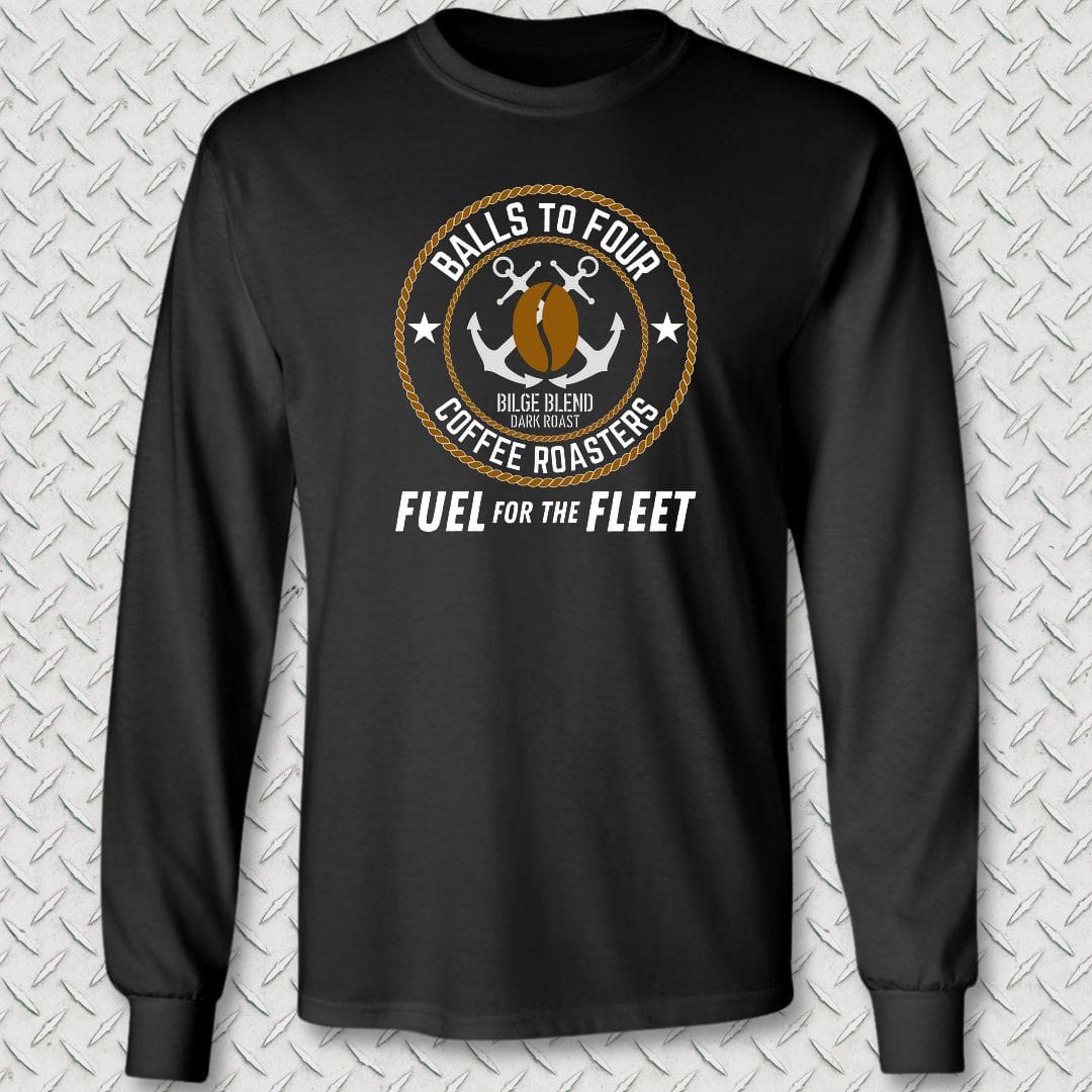 Balls To Four Coffee Roasters Long Sleeve Tee - Black