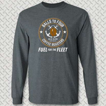 Balls To Four Coffee Roasters Long Sleeve Tee - Dark Heather