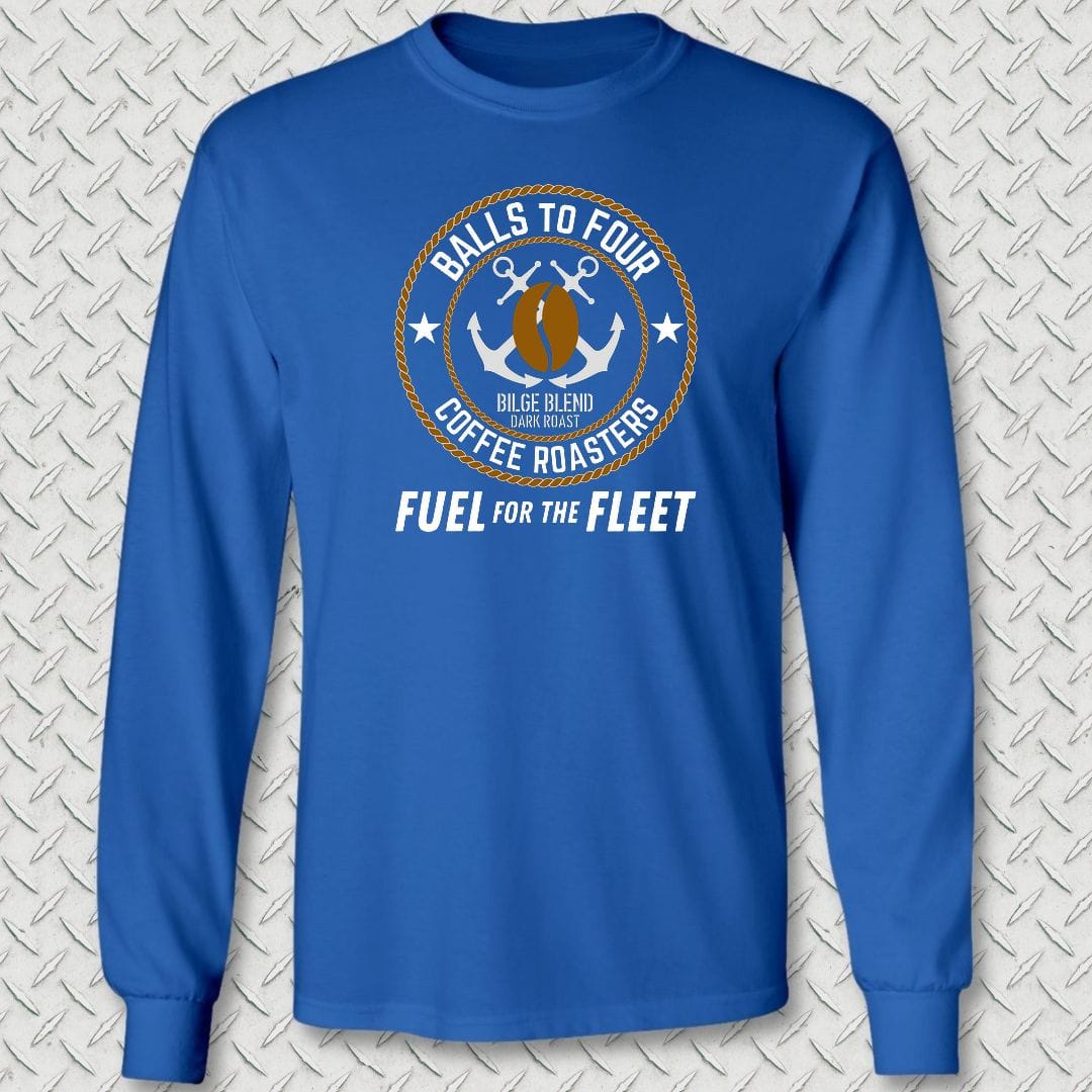 Balls To Four Coffee Roasters Long Sleeve Tee - Royal Blue