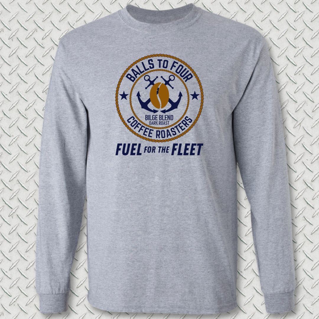 Balls To Four Coffee Roasters Long Sleeve Tee - Sport Grey
