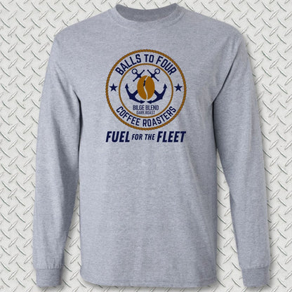 Balls To Four Coffee Roasters Long Sleeve Tee - Sport Grey