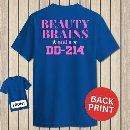 Beauty, Brains, DD-214 (Pink Edition) - Royal Blue