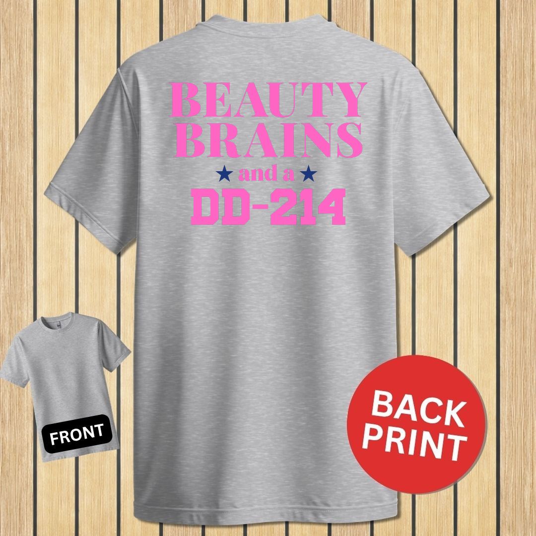 Beauty, Brains, DD-214 (Pink Edition) - Sport Grey