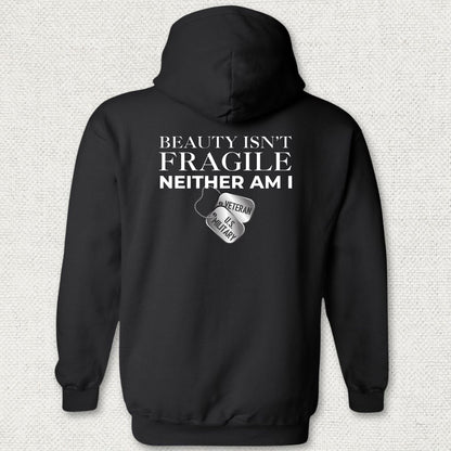 Beauty Isn't Fragile - Veteran Hoodie - Black