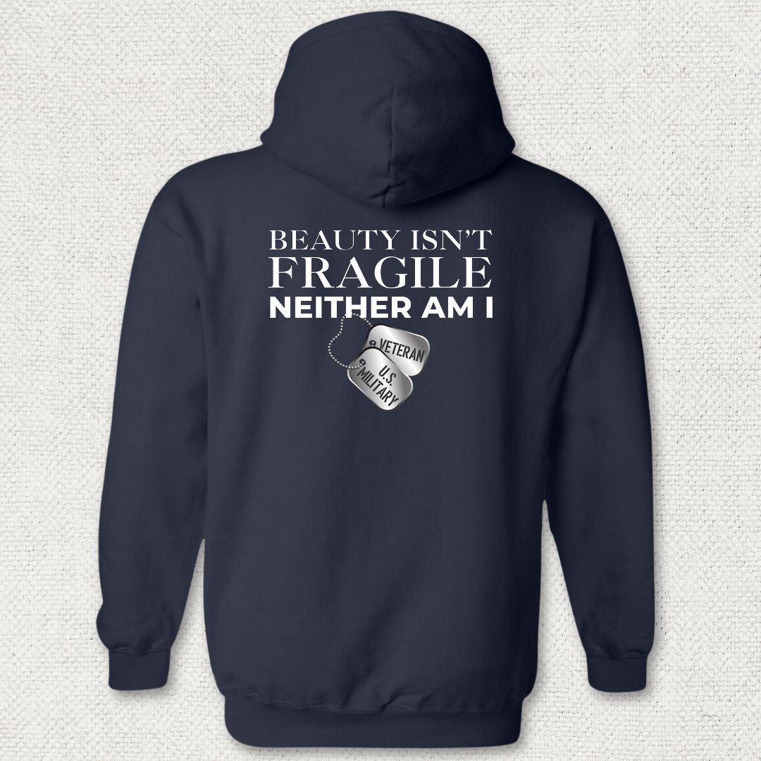 Beauty Isn't Fragile - Veteran Hoodie - Navy