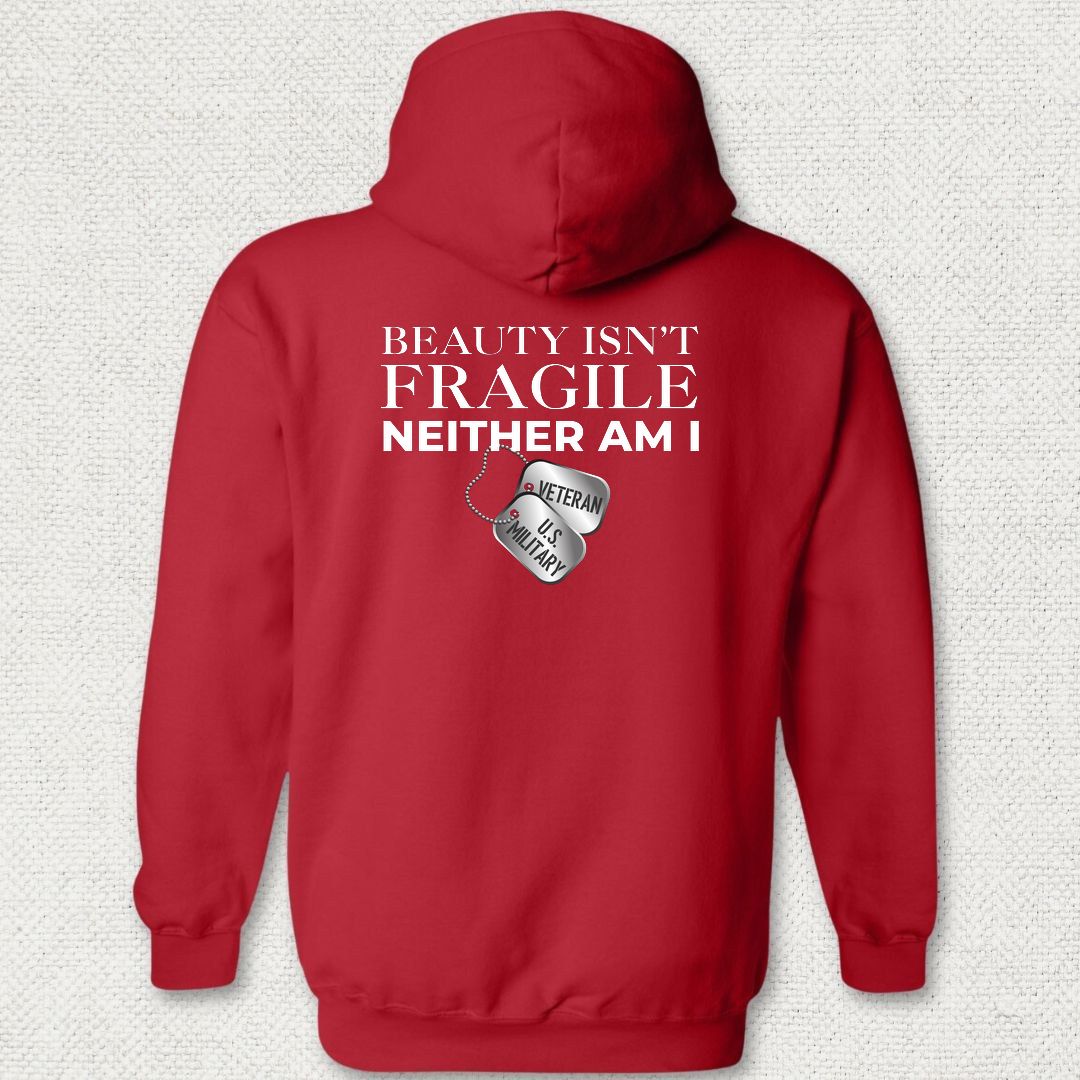 Beauty Isn't Fragile - Veteran Hoodie - Red