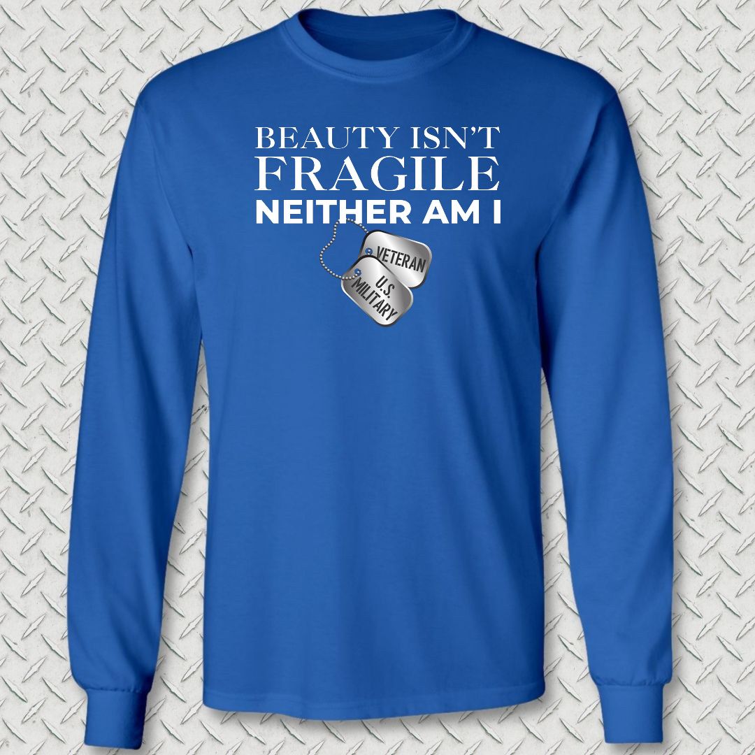 Beauty Isn't Fragile - Veteran Long Sleeve Tee - Royal Blue