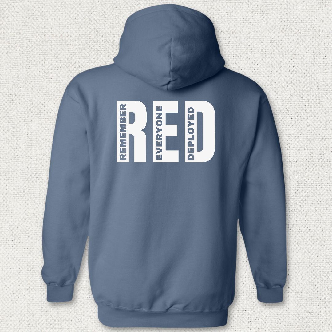 Big RED - Remember Everyone Deployed Hoodie - Heather Navy
