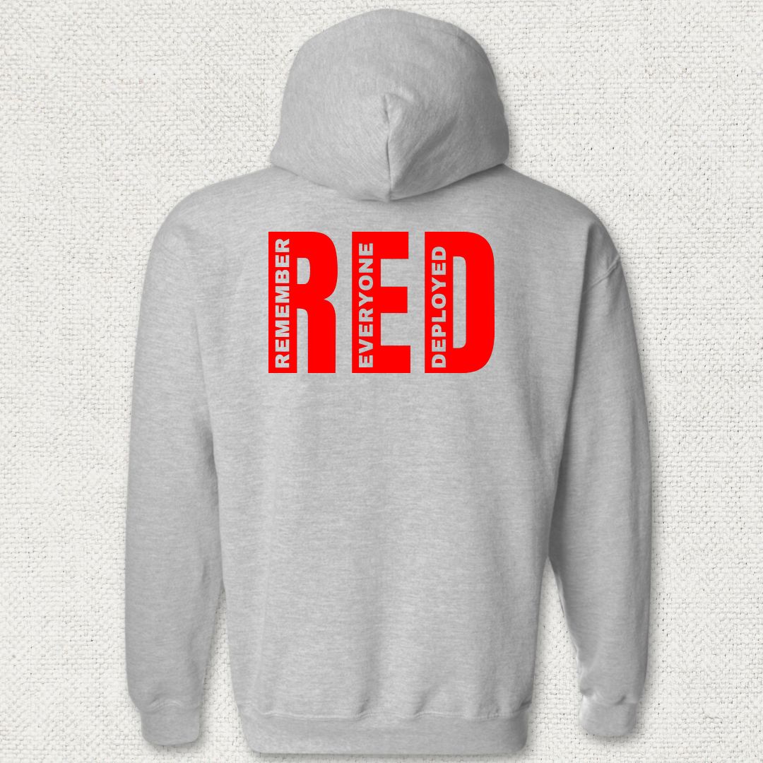 Big RED - Remember Everyone Deployed Hoodie - Sport Grey