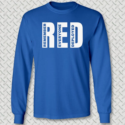 Big RED - Remember Everyone Deployed Long Sleeve Tee - Royal Blue